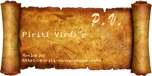 Piriti Virág névjegykártya